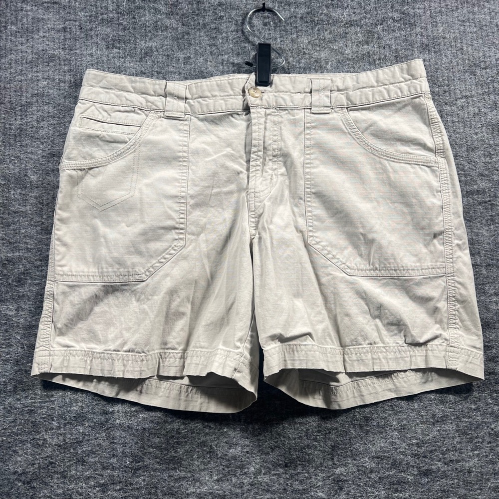 Columbia Womens Khaki Tan Cargo Utility Shorts Size 10 Cotton Stretch XL